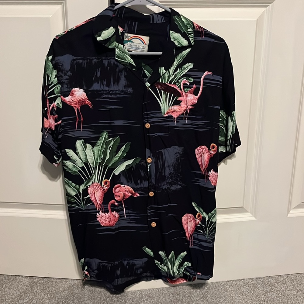 Black and Green Patterned Garment
